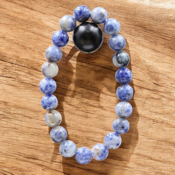 Sodalite Gemstone Bracelet | Handmade - Picture 3 of 6